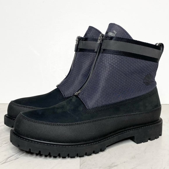 New! Timberland Heritage Front Zip Black Boot 9 - Picture 1 of 16
